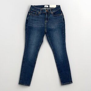 LOFT Women's Skinny Curvy Jeans Petite Size 4 Blue Denim Mid Rise Stretch NWT